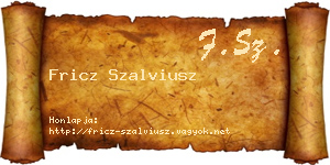 Fricz Szalviusz névjegykártya